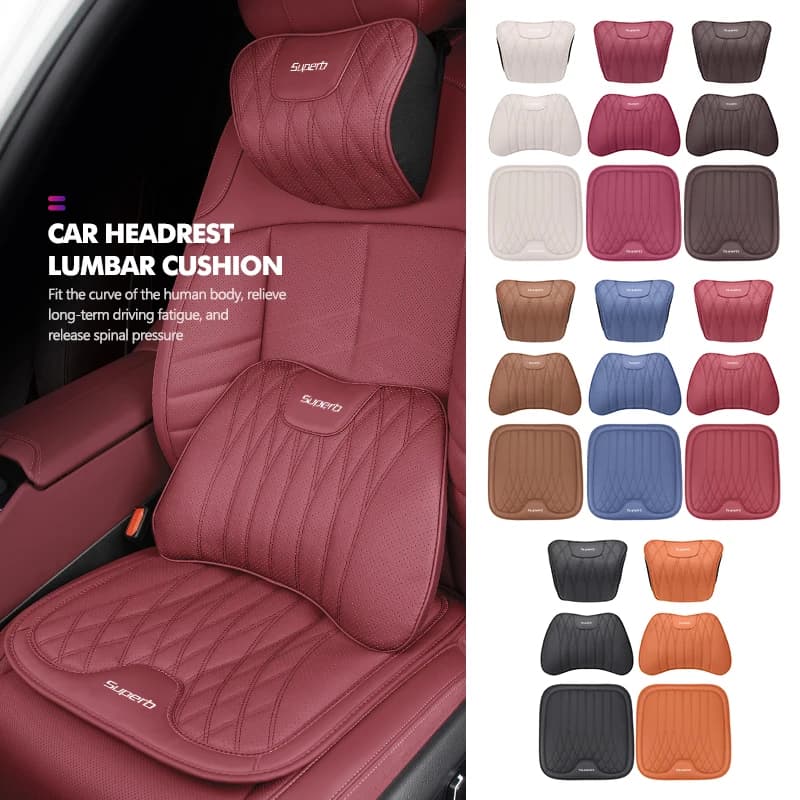 Car Seat Headrest Waist Pillow Protective Lumbar Support Cushion For Skoda Superb Citigo Enyaq VisionS Derivative Yeti Scala
