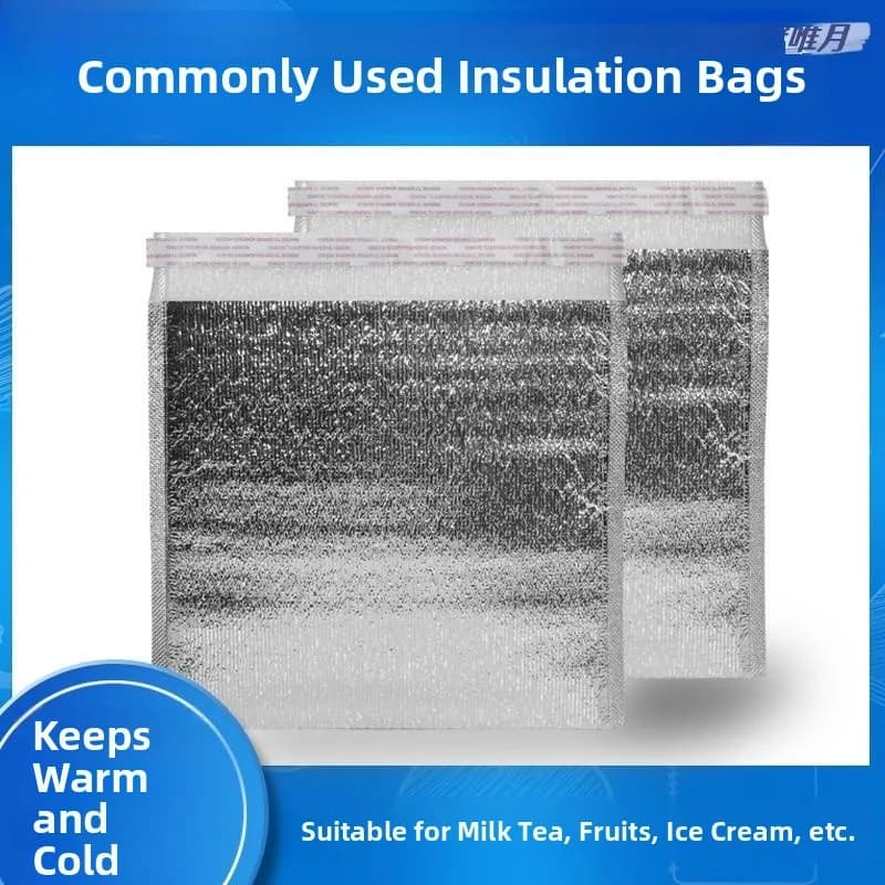 Borsa isolante in foglio di alluminio Thiened Contenitore per la conservazione alimentare usa e getta ade Fren per asporto con adesivo De...