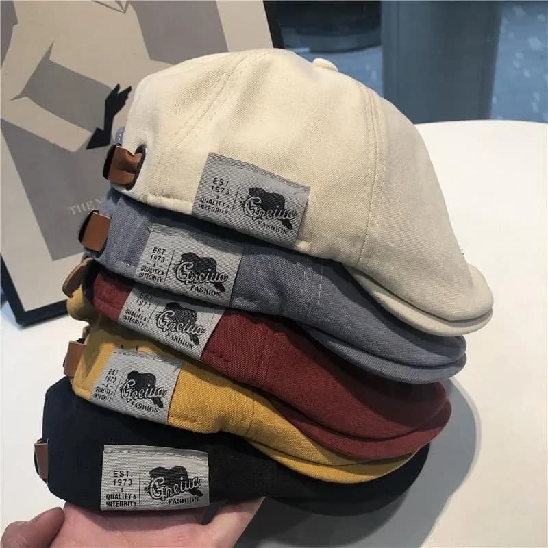 Men's Peaky Blinders Cotton Hats Berretto in Western British Classic Women's Winter Hat in Vintage Linen