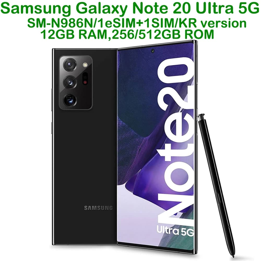 Samsung Galaxy Note 20 Ultra 5G usato, smartphone Android da 6,9 pollici, versione coreana, 4500mAh, ricondizionato, NFC, 108MP
