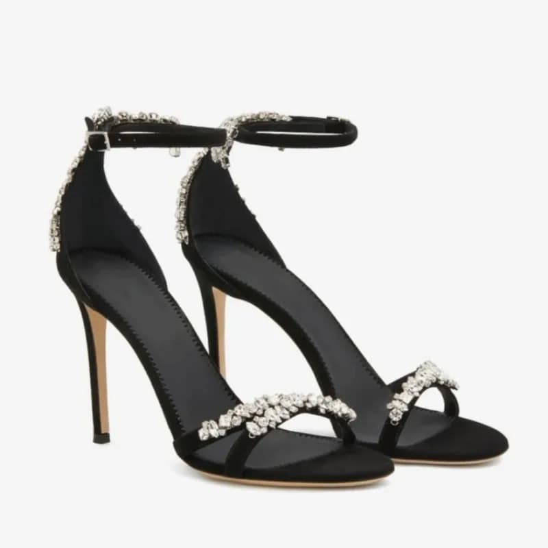 Summer New Women's Shoes Luxury Rhinestone High Heeled Sandals for Woman Sexy Open Toe High Heels Designer Shoes Zapatos Mujer