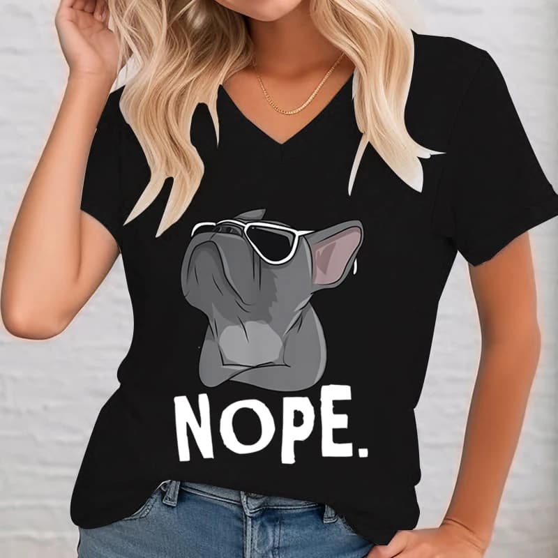 Moda divertente Bulldog francese magliette grafiche donna no divertente T-shirt stampata Bulldog francese amante regali T-shirt manica corta