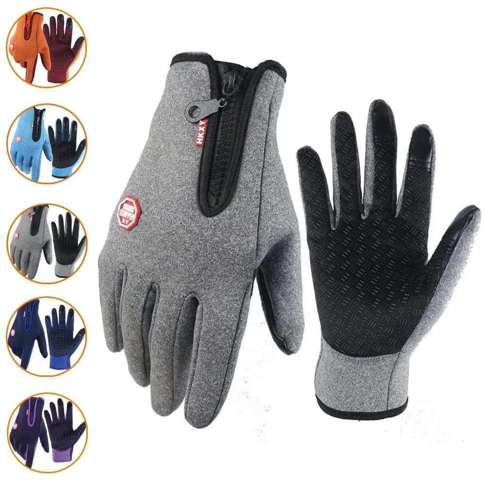 Guanti invernali termici per uomo donna Touchscreen caldo ciclismo all'aperto guida guanti da moto guanti da donna antiscivolo antivento