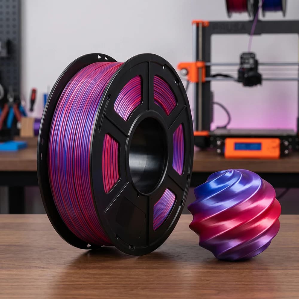 Silk Filament for 3D Printing by 1,75 mm Blue Rose for 3D Printing Material Blue Silk Pla Pink PLA 2 colors 1Kg 250g 500g