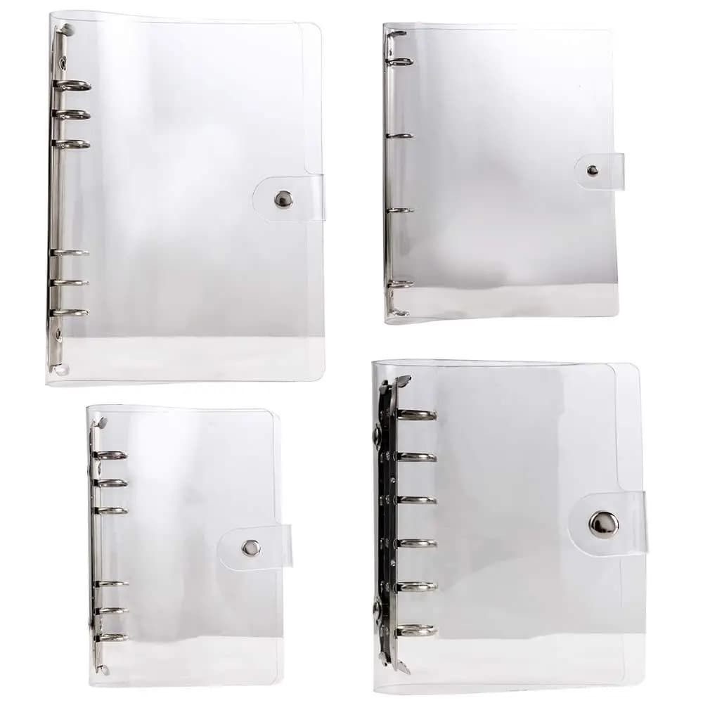 Forniture per ufficio Scuola Plastica trasparente Clip File Notebook Planner Raccoglitore ad anelli a fogli mobili