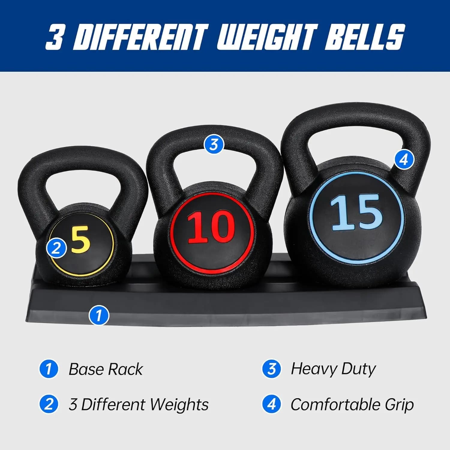 IUNNDS Wholesale 5kg 10kg 15kg HDPE & Concrete Universal Workout Fitness Weight Competition Kettlebell