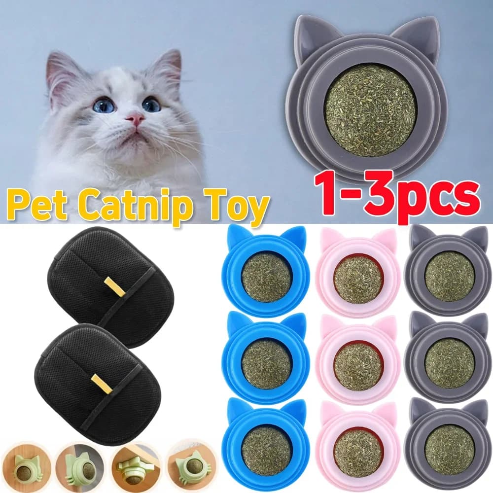 1-3 pezzi di erba gatta per animali domestici giocattoli palla da parete leccare snack sicurezza sana ruotabile leccare palla giocattoli pulizia dei denti per gatti di tutte le razze