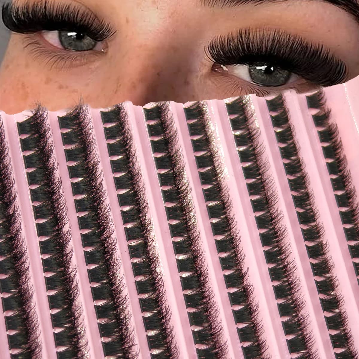 HBZGTLAD New 10 File 9D DIY Ceiling Cluster Eyelashes D/DD Curl 9-16mm Mix Eyelash Individual FAI Eyelash Extensions FROM TE