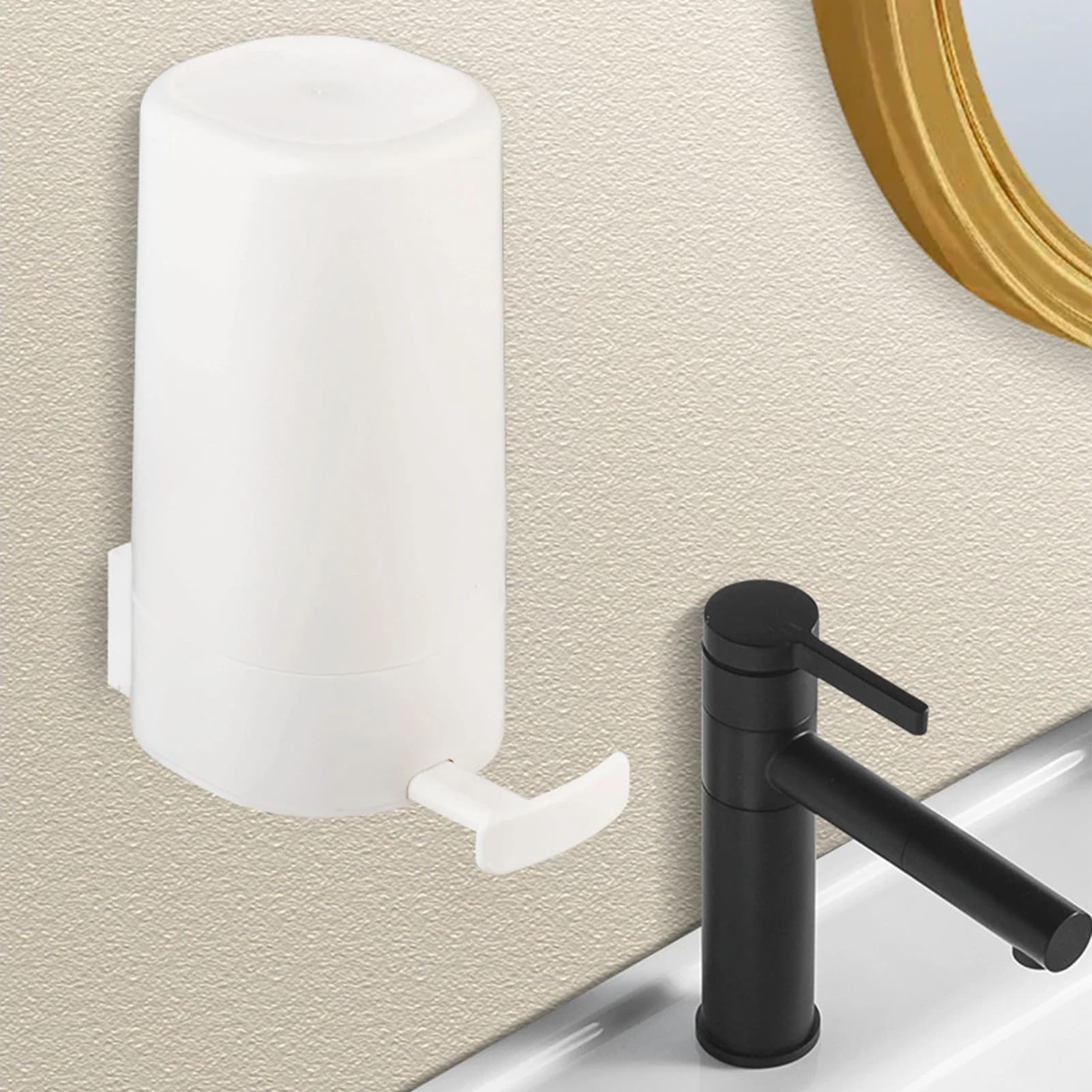 Dispenser di Sapone a Muro Impermeabile con Trituratore Integrato per Casa, Cucina, Bagno e Palestra