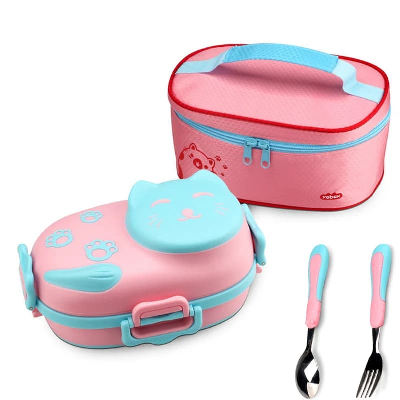 Bento Box per bambini in acciaio inossidabile 625ml Cute Cartoon Kids Lunch Box Set scuola a tenuta stagna campeggio all'aperto pasto contenitore per alimenti