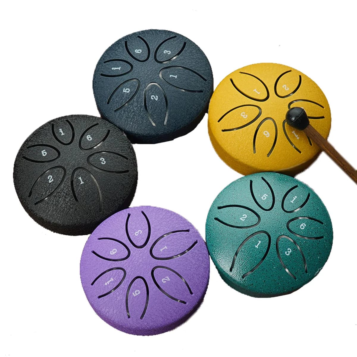 3 pollici 6 toni lingua d'acciaio tamburo all'aperto pioggia tamburo strumento mini tamburo a mano bacchette etere accessori per batteria a percussione