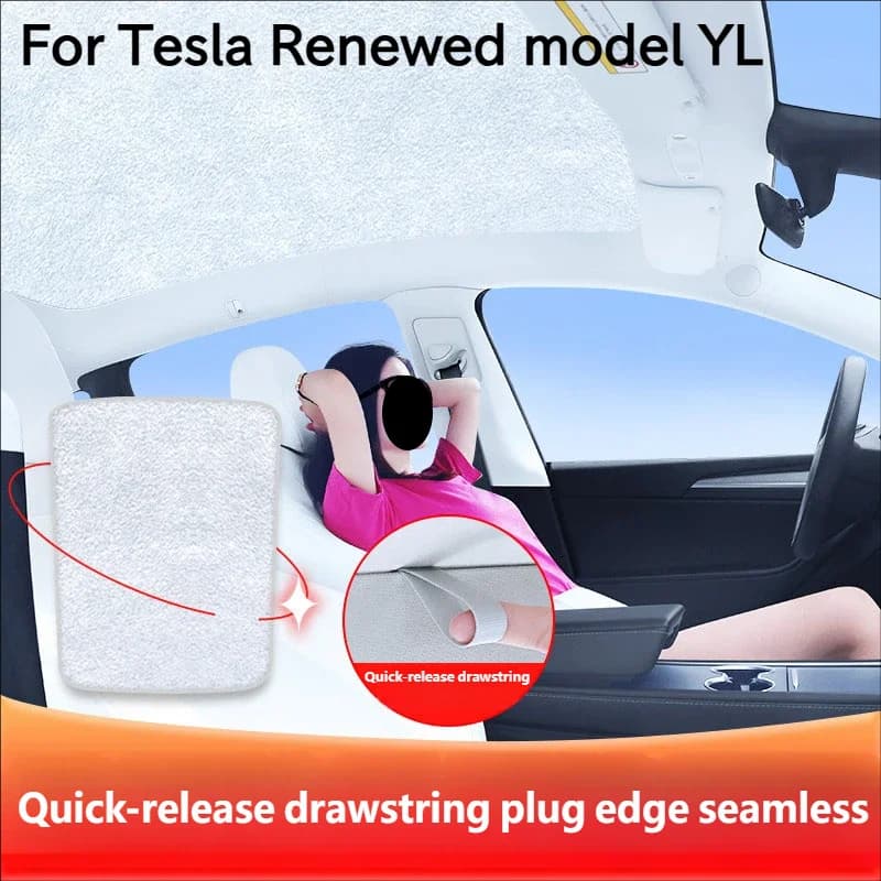 Per Tesla Model YL 2026: Tendina Parasole Elettrostatica per Tetto Auto, Copertura Parasole per Tettuccio Apribile e Parabrezza, Accessorio