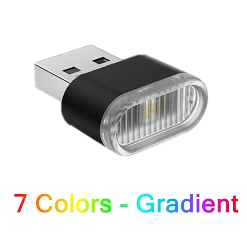 Luce ambientale USB Luce d'atmosfera interna per auto RGB con telecomando Luce notturna USB che cambia 7 colori per regalo di arredamento camera da letto