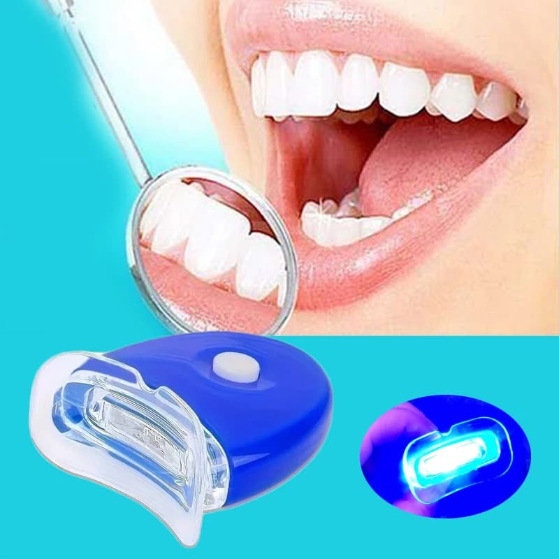Blue LED Light Tooth Whitening Kit, Wireless Device for Home Use