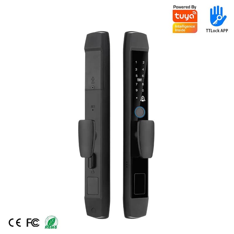 Serratura smart impermeabile Euro 92mm 85mm con mortasa, compatibile Ttlock Tuya WiFi, meccanica, anti-blocco, con impronta digitale, per porte in UPVC, griglie e alluminio