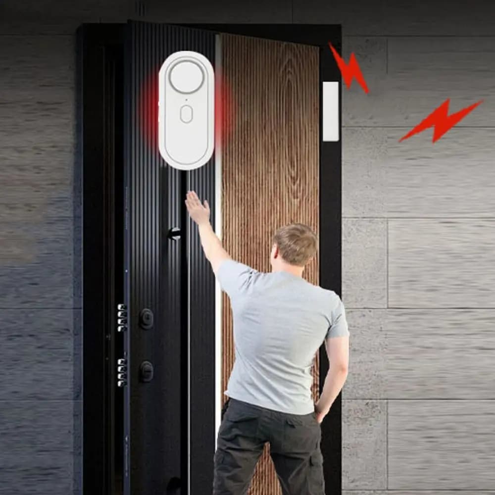 Durevole 120Db Allarme per porte e finestre Sensore magnetico wireless multifunzionale Allarme antifurto bianco Camera da letto