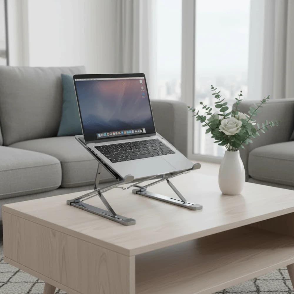 Supporto per Laptop Regolabile e Durevole, Pieghevole a Doppio Strato, Portatile per Tablet, Ventilato, per Notebook e Desktop