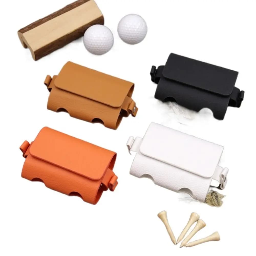 Borsa Custodia da esterno Ampio spazio Accessorio sportivo da golf Marsupio in pelle PU Borsa portaoggetti Borsa per palline da golf Clip portaoggetti per palline da golf