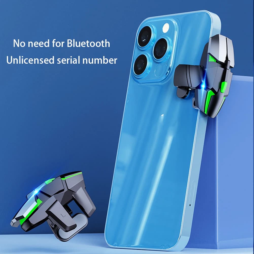 2 Pezzi Trigger Professionali a 6 Dita per Giochi su Smartphone, Controller Gamepad per PUBG e Altri Giochi Android e iPhone