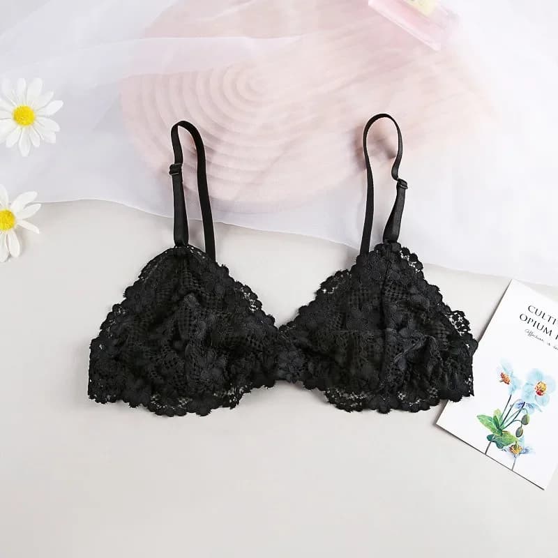 1 pz reggiseno di pizzo per donna sottile trasparente biancheria intima Sexy Lingerie femminile Bralette da donna per le signore 2024 nuova vendita