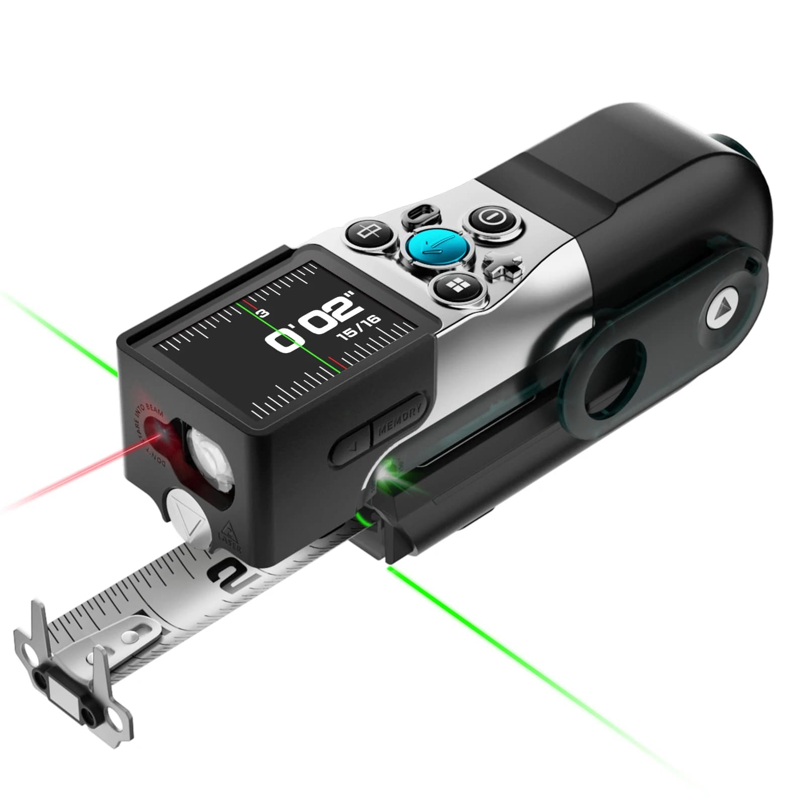 Metro a nastro laser MILESEEY XTAPE1, telemetro laser 100M con precisione professionale ±1/32", lame sostituibili modulari