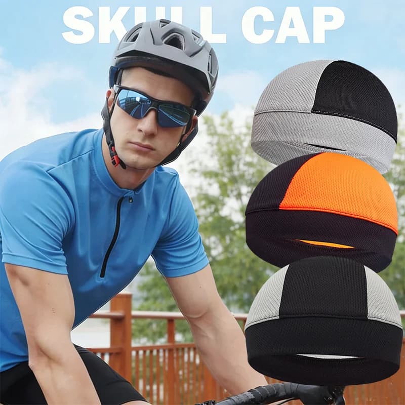 Berretto da Ciclismo Traspirante ad Asciugatura Rapida in Seta Ghiacciata, Sottocasco Unisex per Moto e Bici, Copricapo Rinfrescante Anti-Sudore per Sport all'Aperto