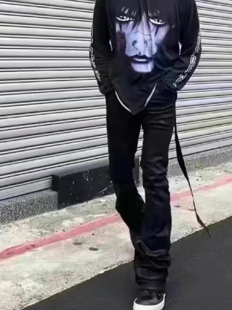 Nuovi Jeans Slim Fit 2023 con Rivestimento in Cera Fatto a Mano, Stile Scuro, Puro Fatto a Mano, con Strati di Cera Spazzolata, Casual, Stile Harajuku
