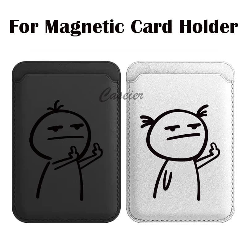 Funny Cartoon Line Figure Card Holder Magnetic For MagSafe Wallet For iPhone 17 Pro Max Case Galaxy S26For Samsung Ultra Cover
