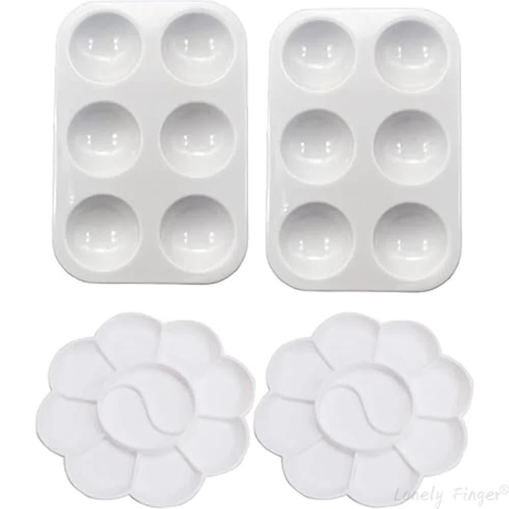 4 Pieces Paint Tray, Mini Watercolor Mixing Plastic Palette for Painting and Crafts for Watercolor Oil Painting, Acrylic Paint