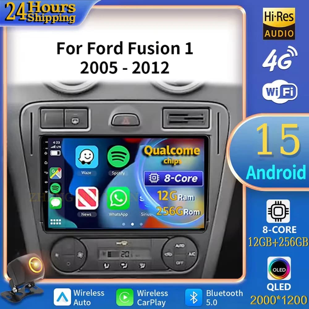 Android 15 For Ford Fusion 1 2005 - 2012 Car Radio Multimedia Player Android Auto Carplay Head Unit Navigation GPS