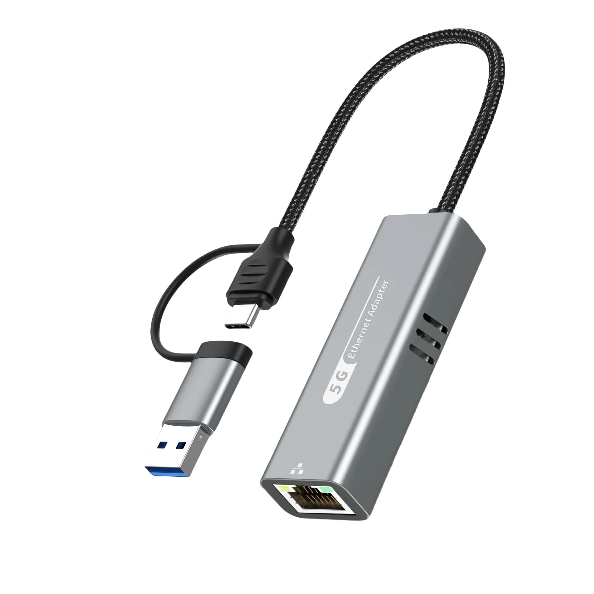 Adattatore da USB a Ethernet da 5 Gbps Chipset RTL8157 Convertitore di rete da USB 3.1 a RJ45 da 5000 Mbps per supporto laptop 5G, 2,5 G, 1G, 100 Mbps