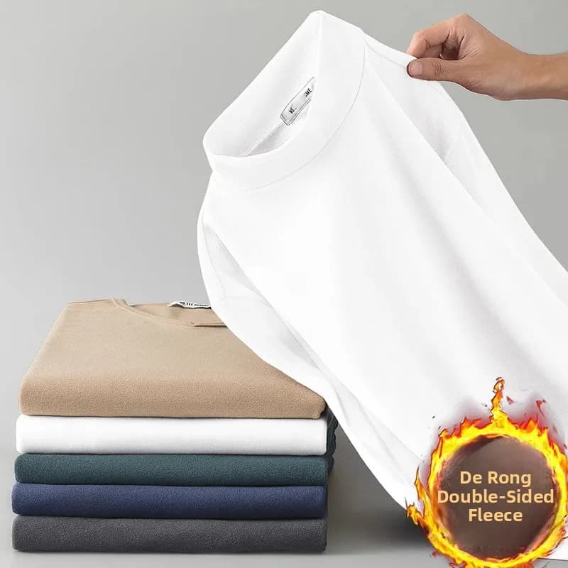 Trendy Women's Long Sleeve Thermal Underwear Half High Collar Base Shirt Pure Color Dervo Brand Commute Style Slim Fit T-Shirt