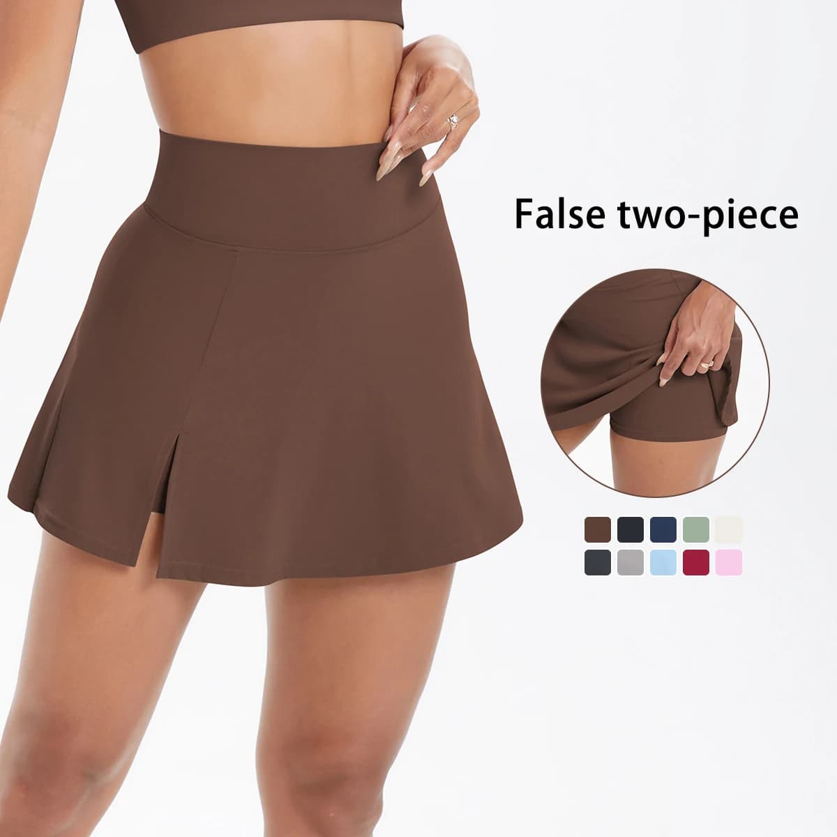 Gonna da Tennis Estiva Traspirante, Gonna Corta Sportiva da Palestra e Yoga, Anti-trasparenza, Finta Due Pezzi con Pantaloncino Integrato, per Corsa e Tennis