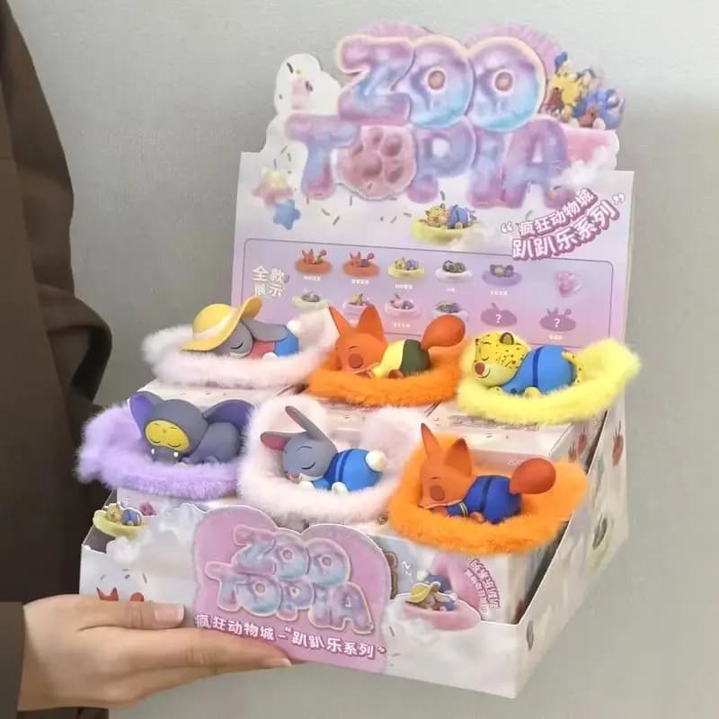Zootopia Blind Box Toy Series Sleep: Bearing Plush, PVC Animal Statuettes (Council, Fox) - Desk Decoration, Birthday Gifts for Children