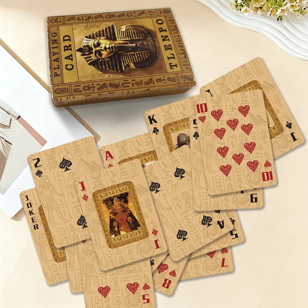 1/2 set, Egyptian-themed playing cards, vintage board game cards, chess, cards, poker, party games, board games, party trivia