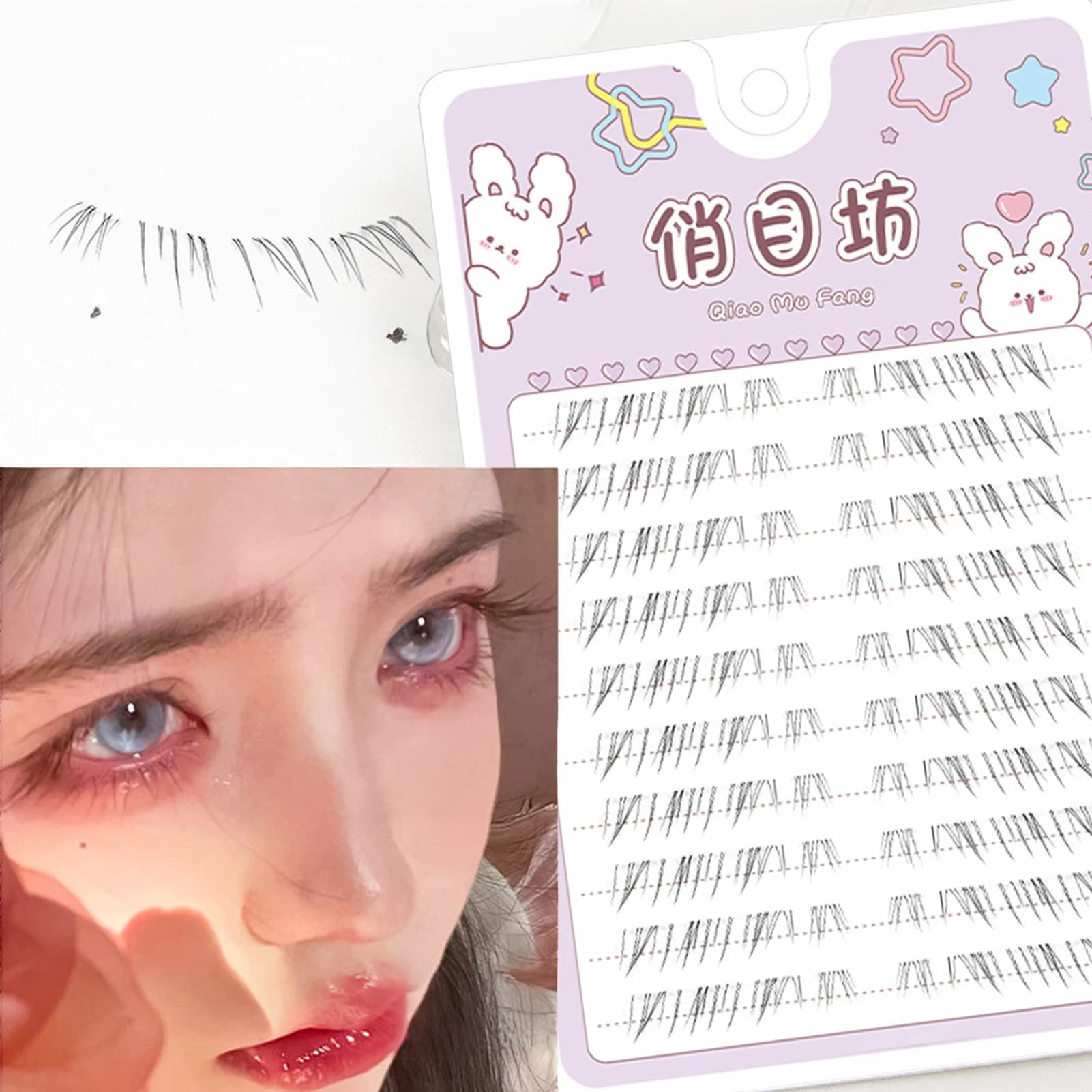 10 rows natural fake eyelashes lower mix 5-7mm fascinating eyelash clusters soft and thin eyelash extensions for party makeup