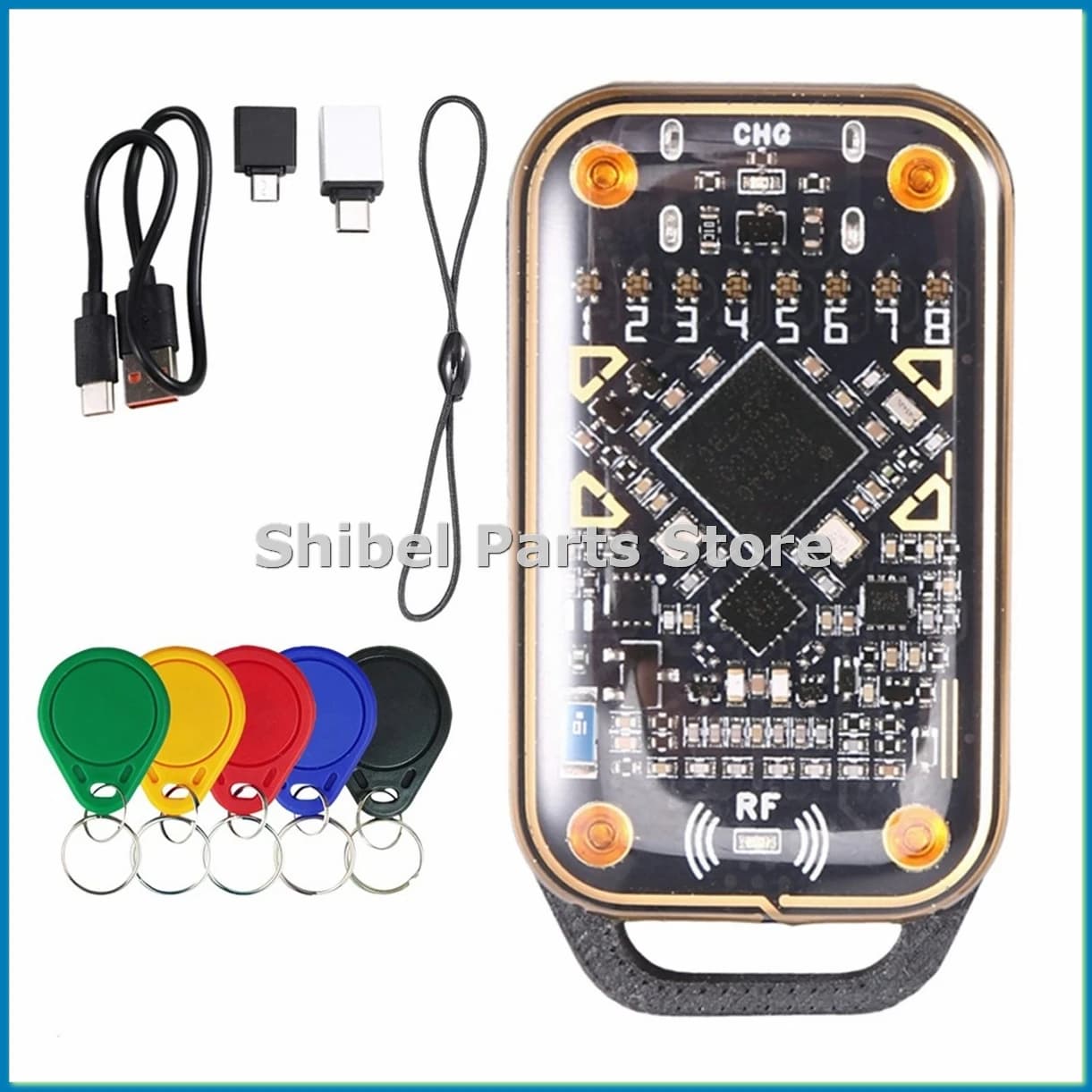 Emulatore di Smart Card Chameleon Ultra Upgrade, Lettore di Chip RFID + 5 Portachiavi UID, Decodificatore di Carte 125K 13.56M, Duplicatore NFC-A57M