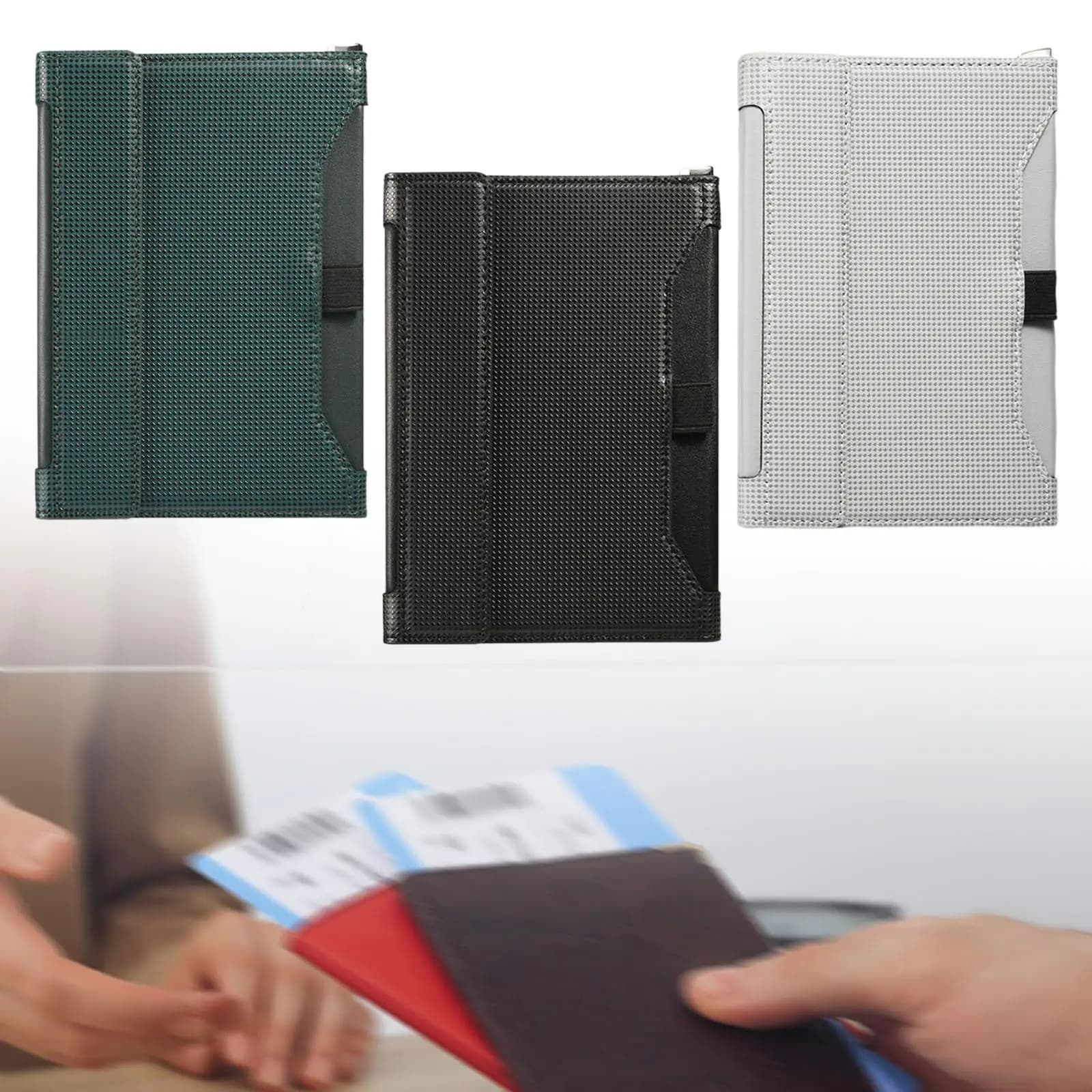 Porta Passaporto con Blocco RFID, Robusto, Multi-Scomparto, Pratico, in Pelle PU, Accessorio da Viaggio Protettivo per Donne e Uomini