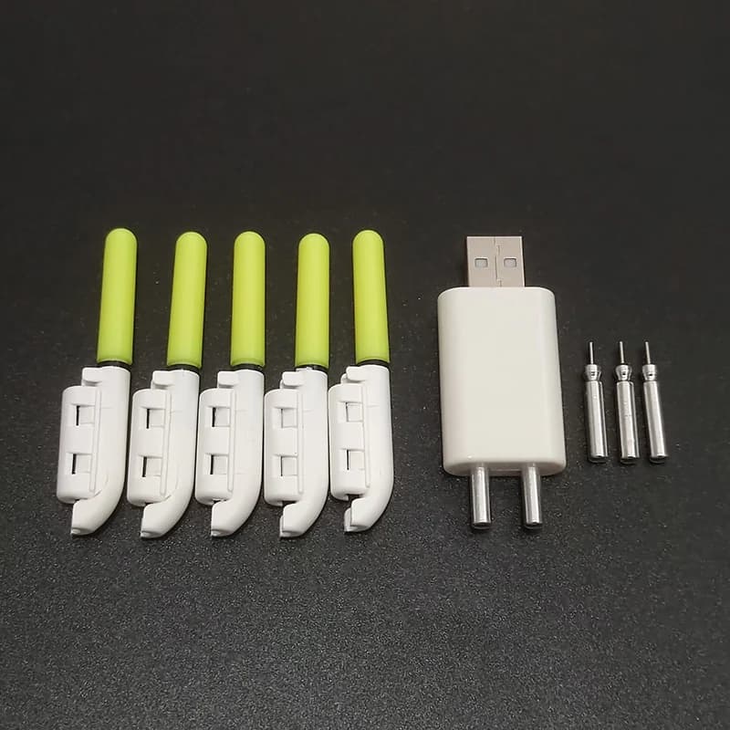 5 pz/lotto Elettronico Light Stick Clip sulla Canna Da Pesca Con 5 batterie ricaricabili cr425/cr322 Lampada Incandescente Impermeabile A627
