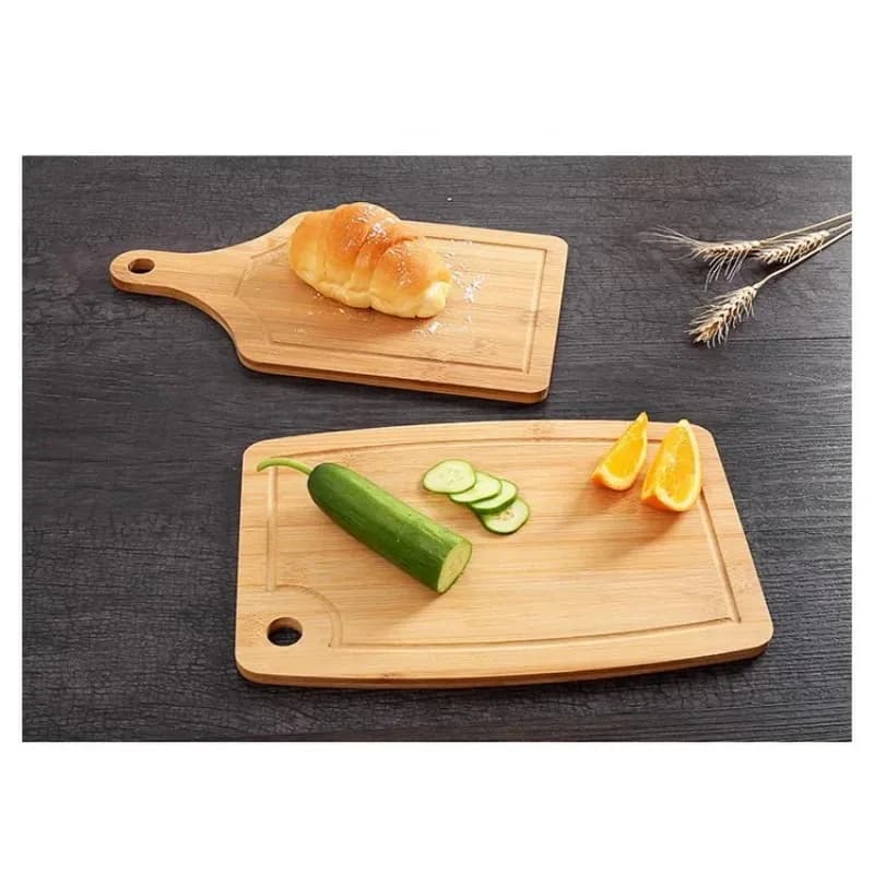 Pizza Board Bamboo Cutting Board with Handle Household Cut Bread Fruit Wooden Round Base Food Tray Durable Kitchen Utensils