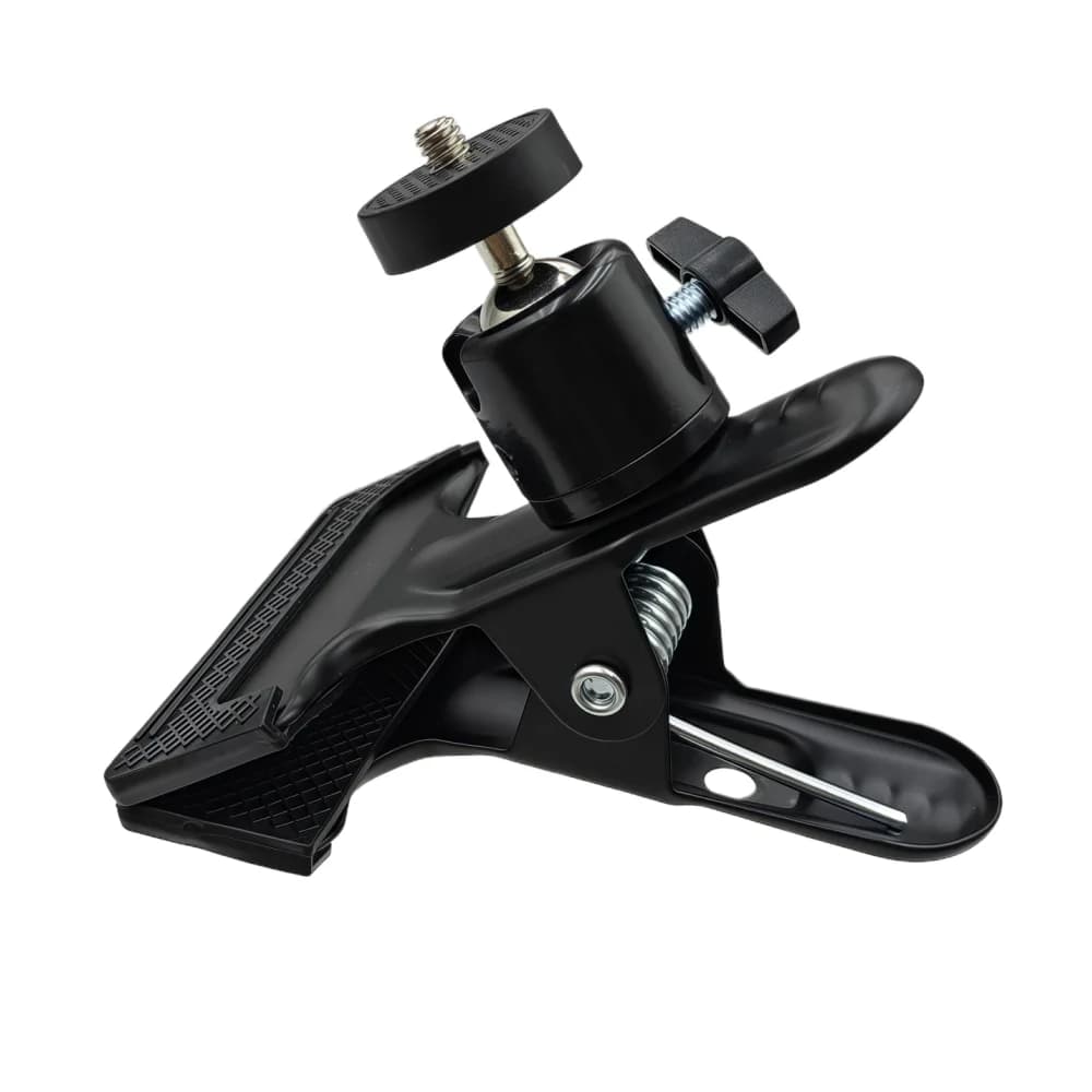 Metal Clamp Clip Alloy Flash Tripod Hoder Desktop Streaming 360 Swivel Ball-Head 1/4" Screw for Phone Gopro Dji Action Camera iphone 13 pro backdrop stand backdrop stand light stand
