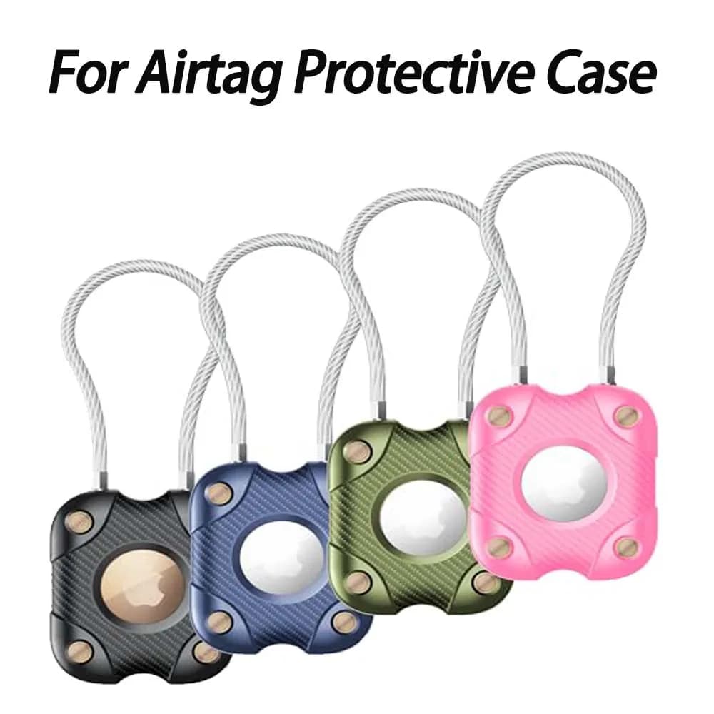 Supporto per Airtag con Cavo, Portachiavi Airtag con Chiusura Sicura, Custodia Protettiva Rigida per Apple Airtag per Portachiavi, Auto