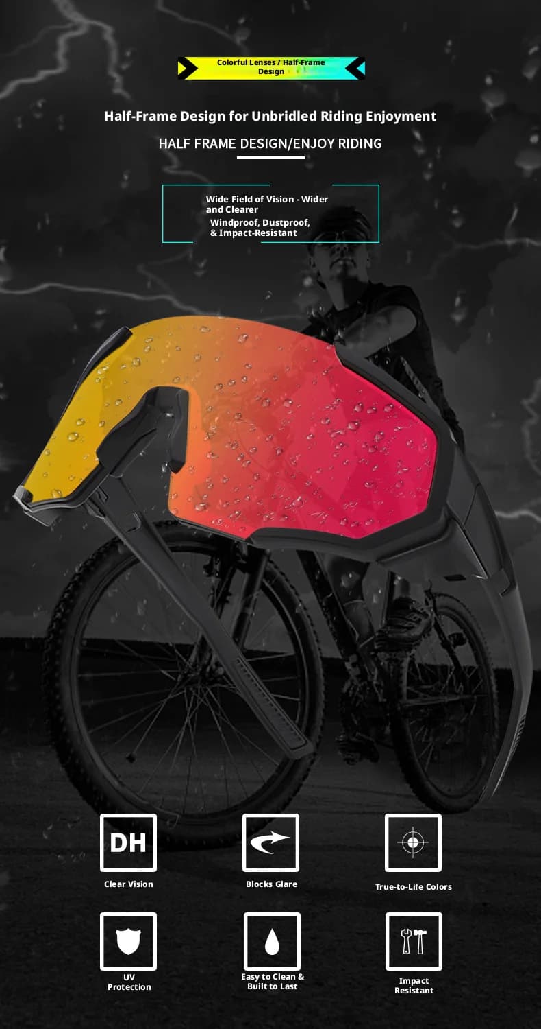 Occhiali polarizzati UV400 Occhiali da sole Occhiali protettivi sportivi Occhiali da bicicletta Occhiali da ciclismo per escursioni all'aperto e campeggio