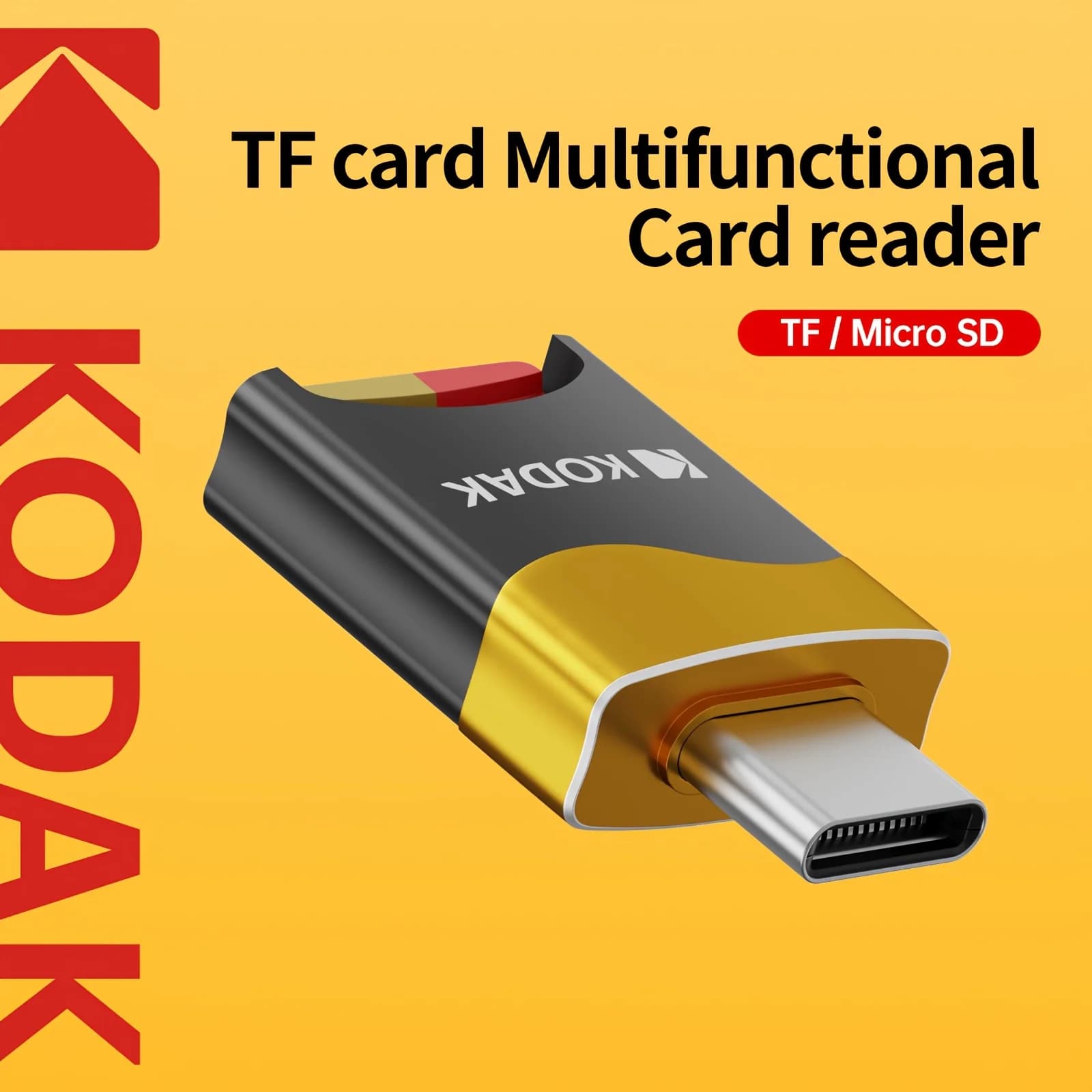 Lettore di schede Micro SD originale Kodak, adattatore di trasmissione ad alta velocità per schede di memoria TF di tipo C, supporta una capacità fino a 2 TB