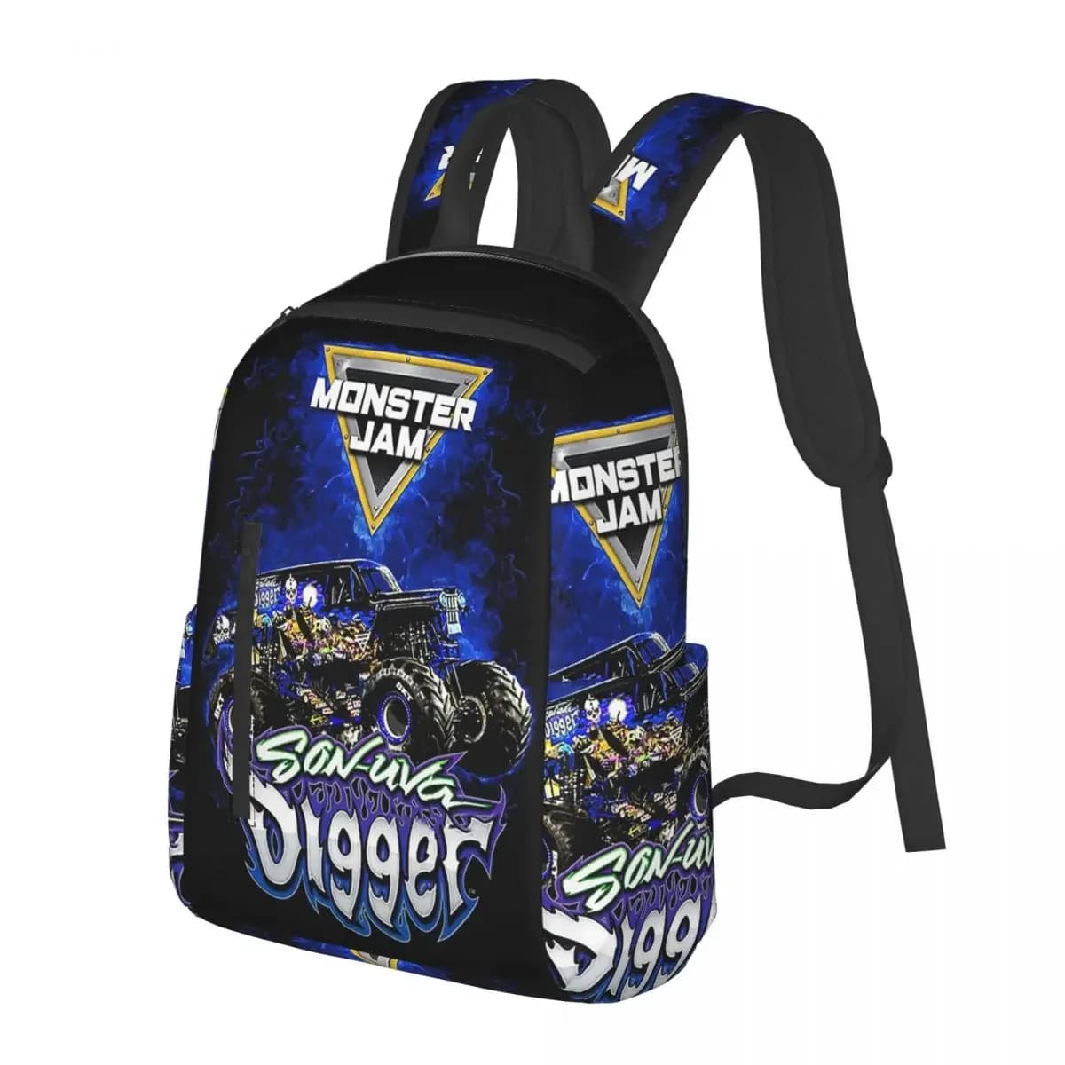 Zaino classico per studenti con motivo Monster Jam, borsa da scuola, zaino da viaggio per escursioni, per ragazzi e ragazze, borsa a tracolla alla moda