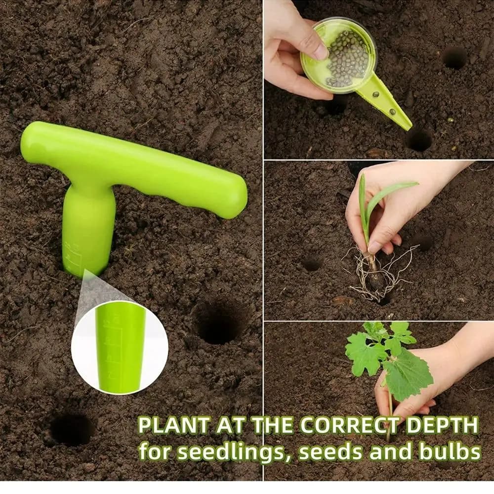 Seminatrice Manual 5 Settings for Garden, Seed Dispenser for Flowers and Vegetables, Uniform Semina Tool