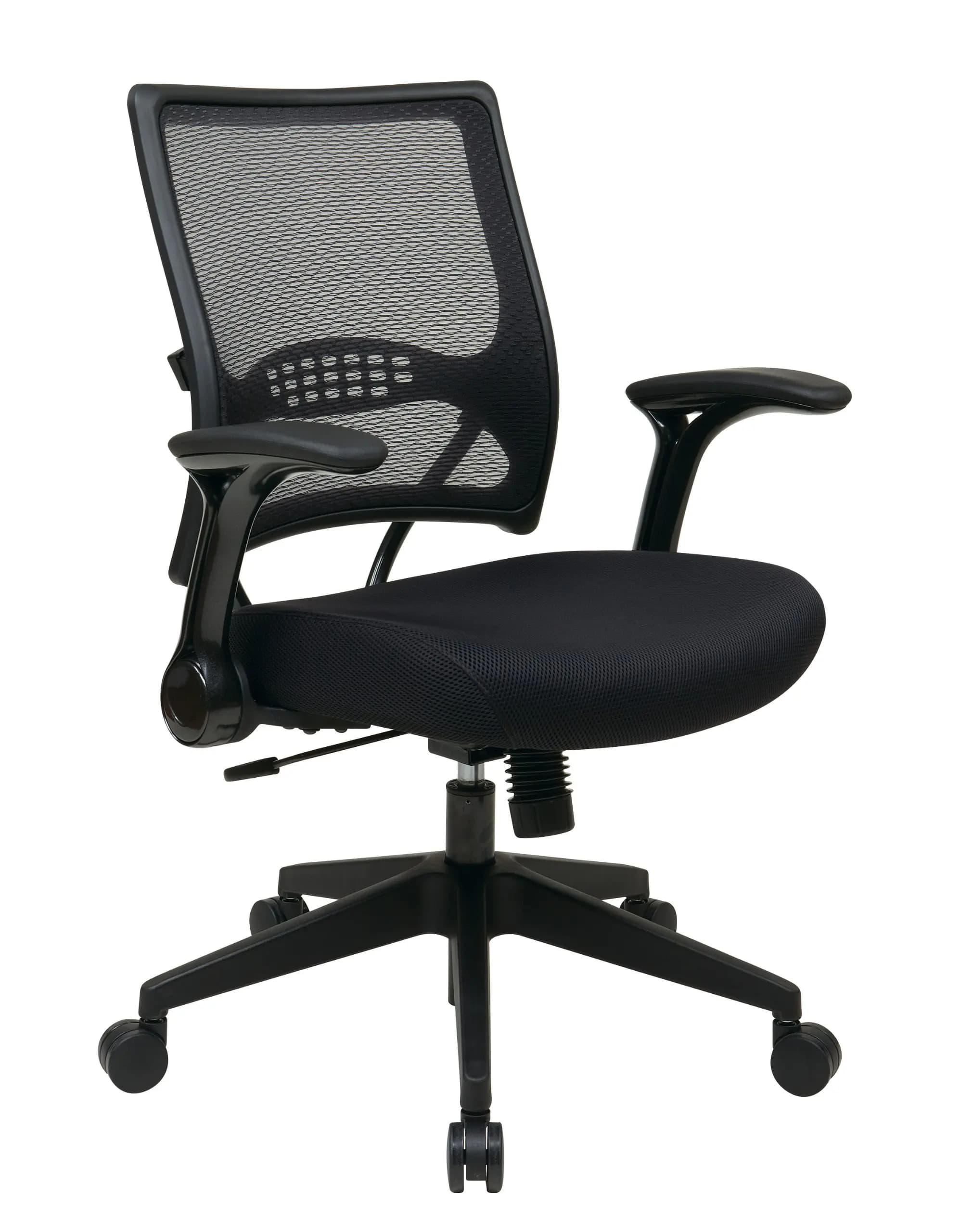 Sedia da ufficio professionale con schienale Air Grid regolabile, sedile imbottito, supporto lombare e inclinazione sincronizzata, colore nero