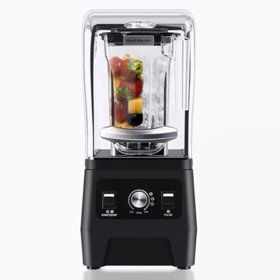 Frullatore Professionale Silenzioso per Frullati e Smoothie con Scudo Acustico, Riduzione del Rumore, Frullatore da Cucina con Contenitore da 56oz