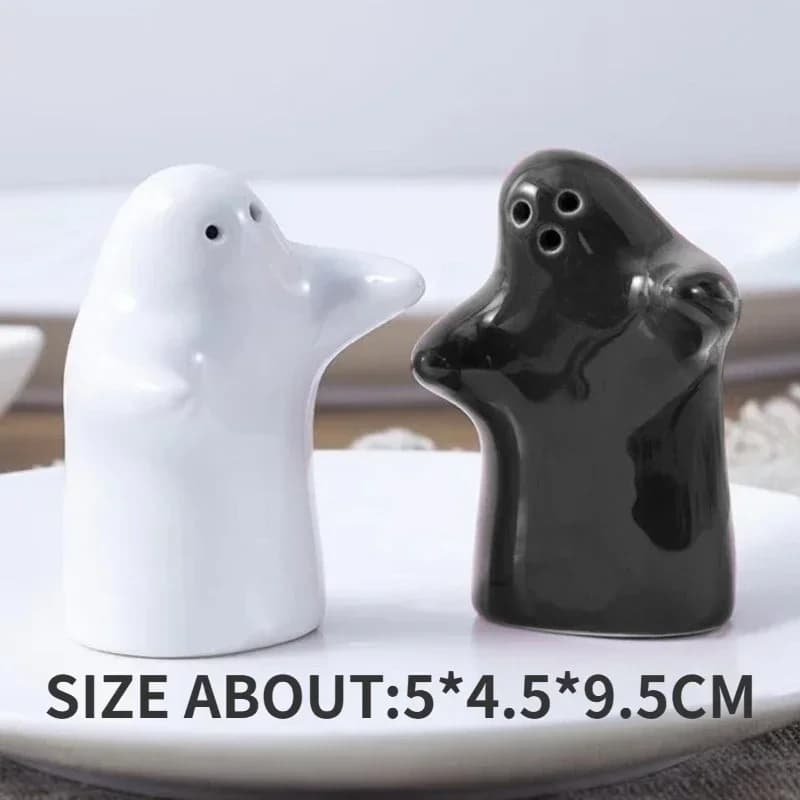 Fantasma in ceramica Divertente mini pepe sale vaso di condimento vaso creativo abbraccio piccola coppia casa artigianale bottiglia barattolo regalo di nozze ornamento