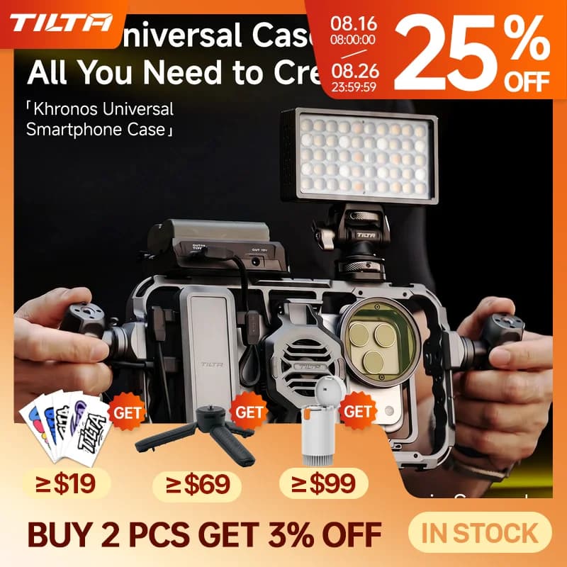 TILTA Khronos Universal Smartphone Case Smartphone Cage Mobile Filmmaking Case Phone 16 15 14 13 12 Samsung Handle Grip